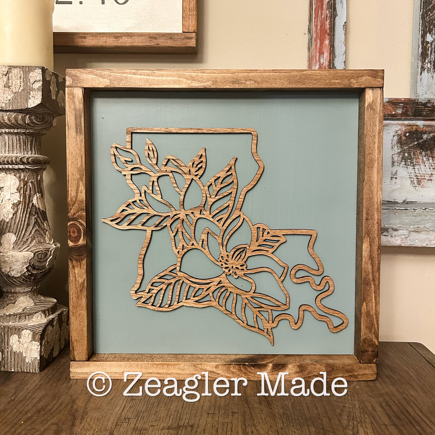 Louisiana Magnolia wood sign