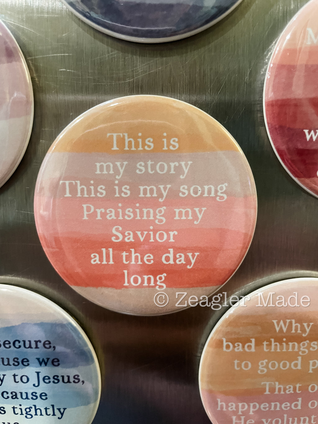 2.25” round custom magnets or pins