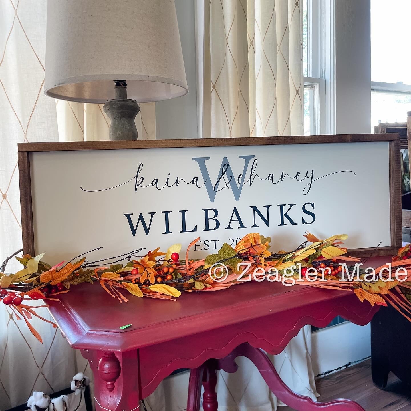 Established Sign with first names