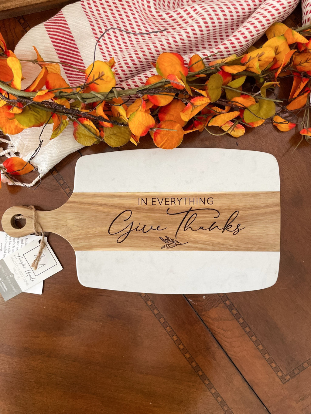 Cutting/Serving Board - Marble and Wood with custom engraving