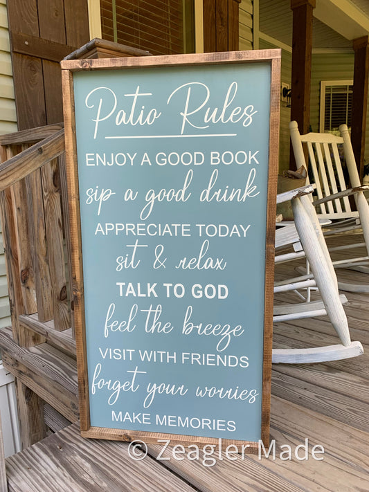 Patio Rules