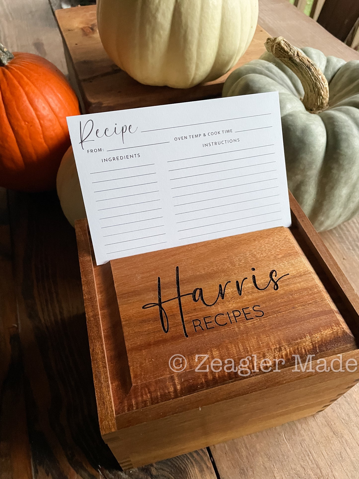 Recipe Box with optional custom engraving
