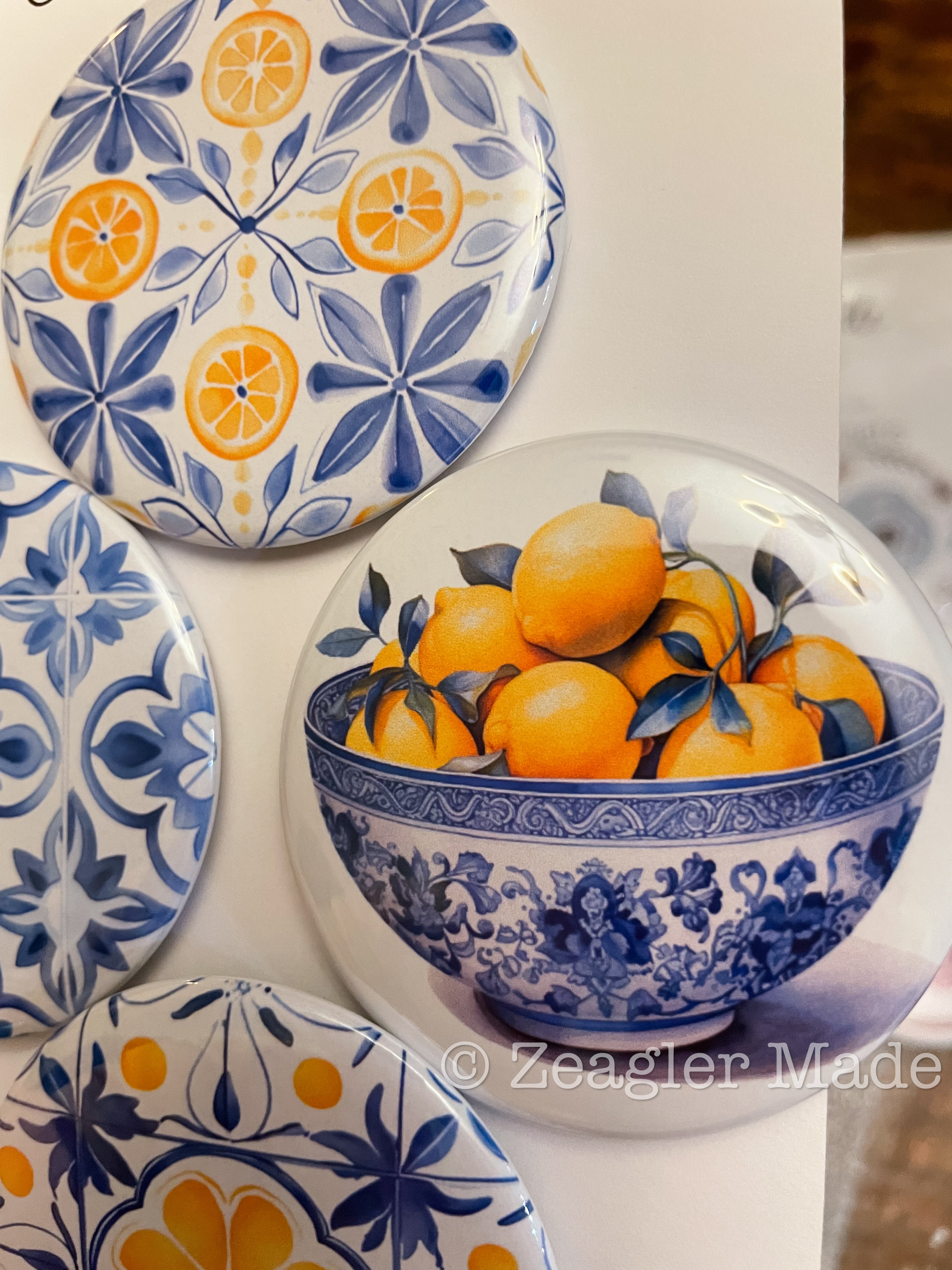 2.25” round custom magnets or pins