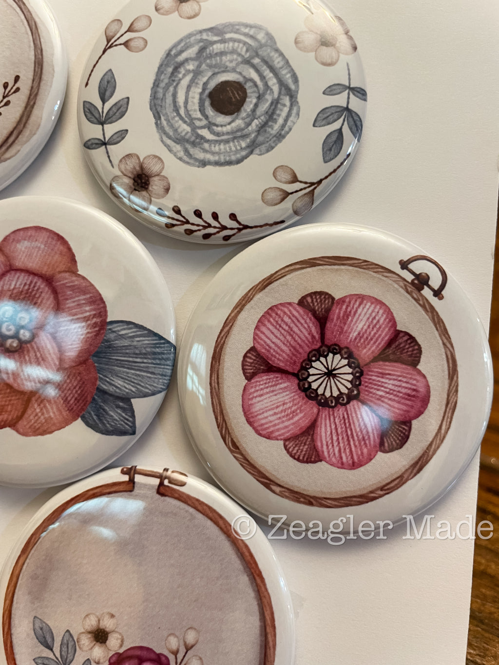 2.25” round custom magnets or pins