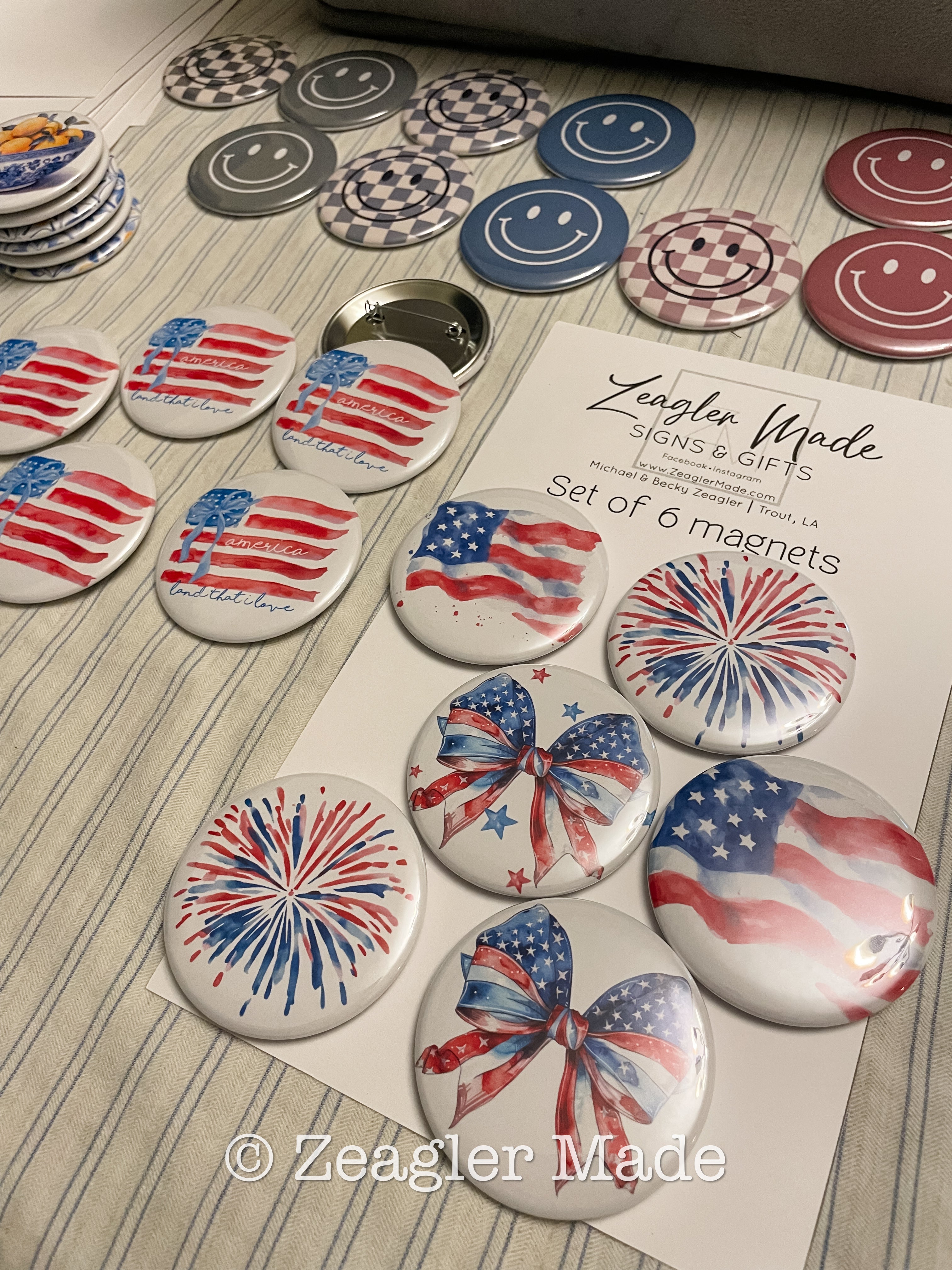 2.25” round custom magnets or pins