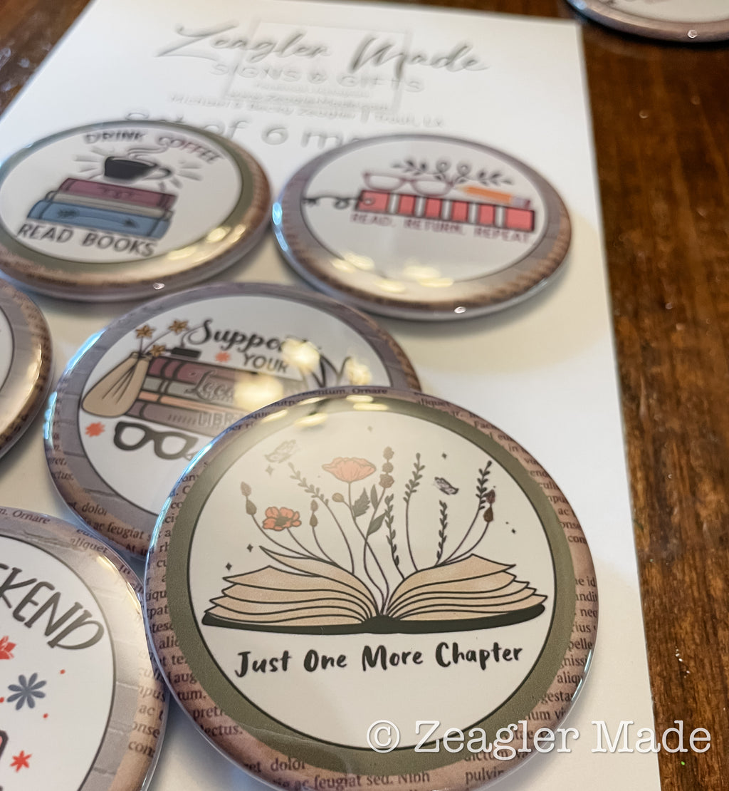 2.25” round custom magnets or pins