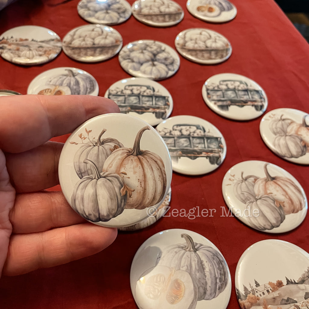 2.25” round custom magnets or pins