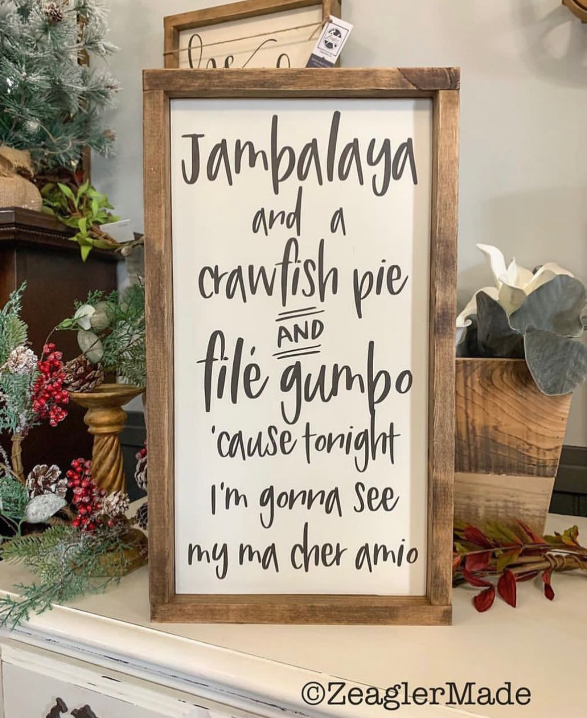 Jambalaya painted wood sign