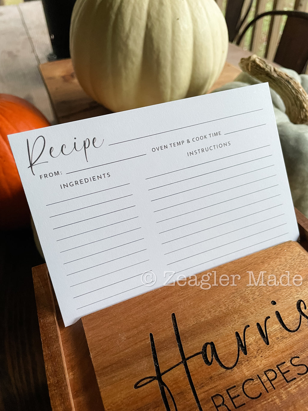 Recipe Box with optional custom engraving
