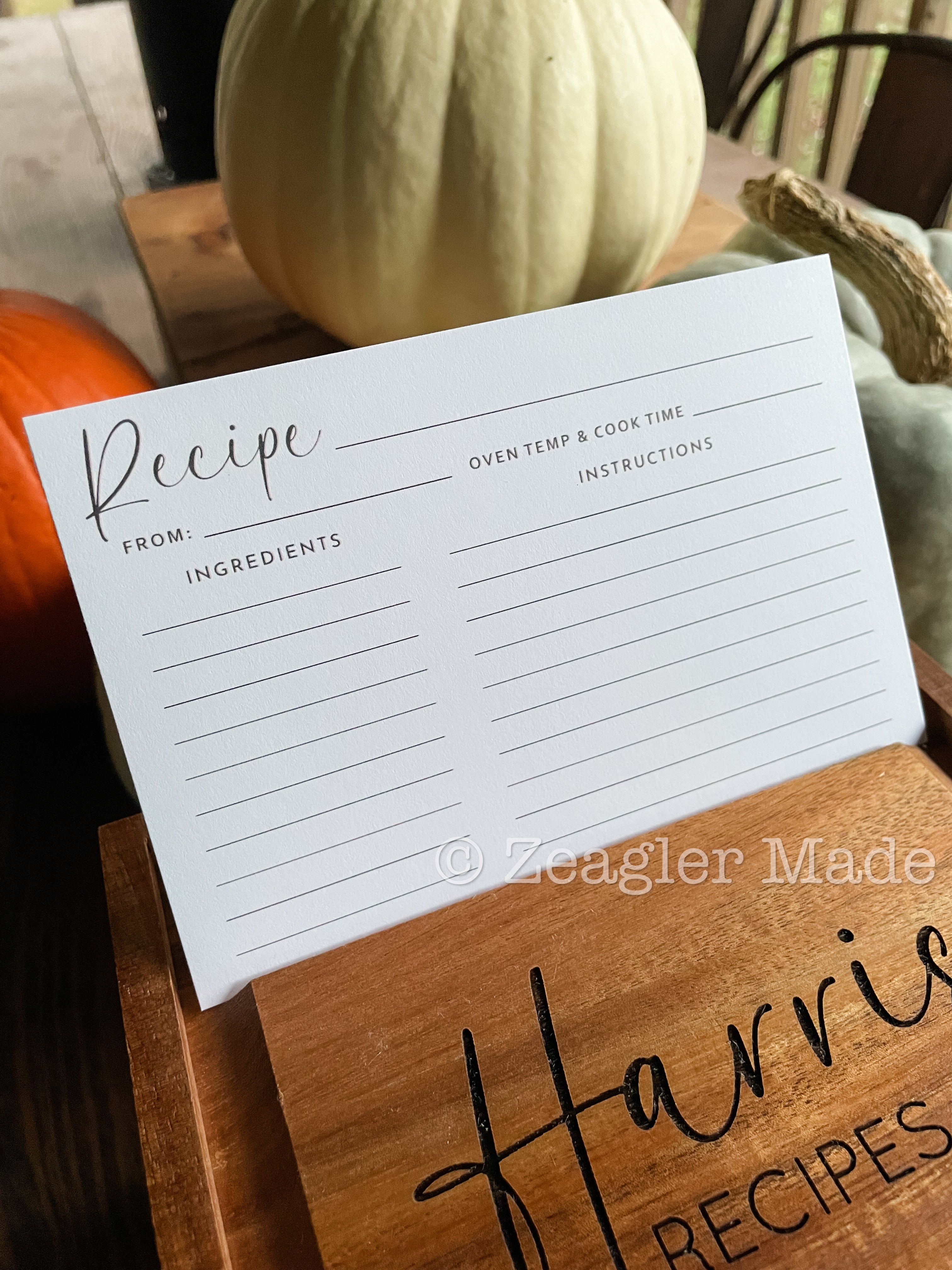 Recipe Box with optional custom engraving