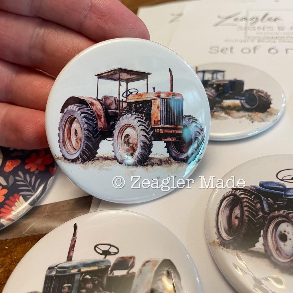 2.25” round custom magnets or pins