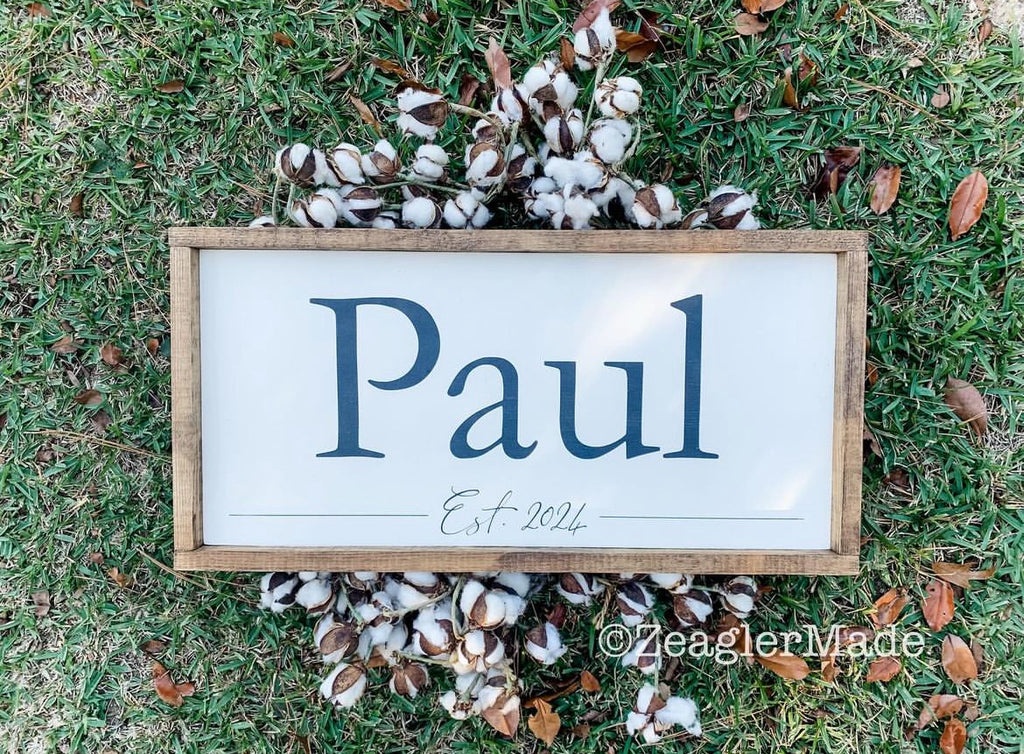 Established Sign Family Name