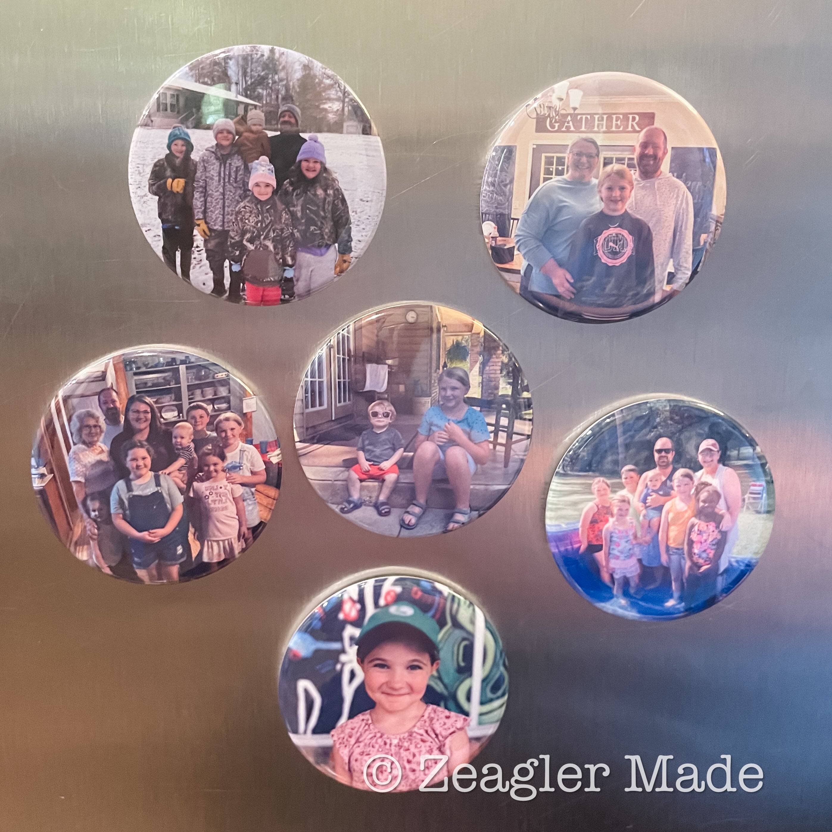 2.25” round custom magnets or pins